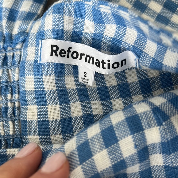 Reformation Blue and White Sleeveless Sundress - Picture 2 of 3